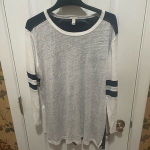 J. Crew White and Black Long Sleeve Sweatshirt